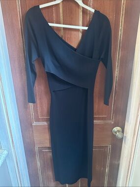 Theory  Black Wrap-Style Women’s Dress